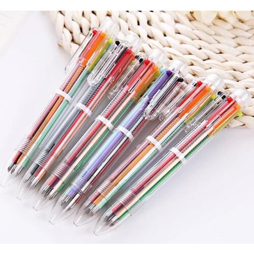 1 Pcs Creative 6 Colors Transparent Rod Ballpoint Pen Novelty Kids Gift Student Mark School Stationery Supplies