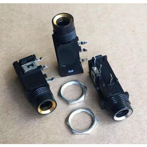 100% Original 6.35mm mono Jack stereo female socket connector speaker plug jack audio adapter 3pin 4pin microphone headphone