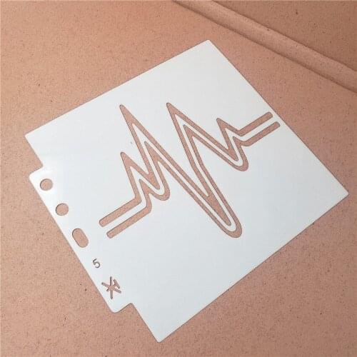 14.1*13 heartbeat stencils Cover template spray plastic mold shield DIY cake hollow Embellishment printing lace ruler Easter