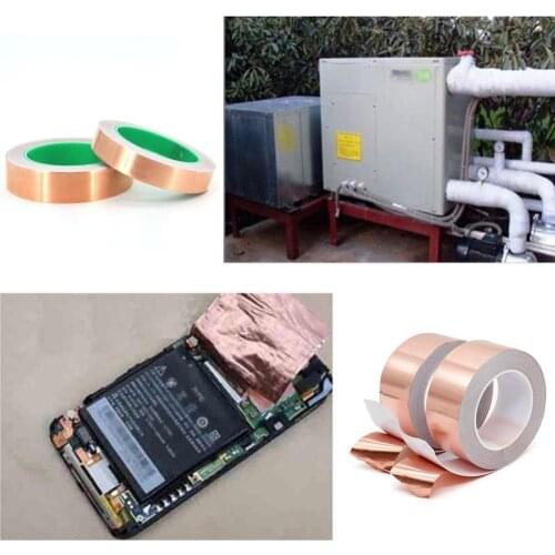 20 Meters High Temperature Resistant Conductive Electrical Copper Foil Tape Durable Practical Electrical Copper Foil Tape