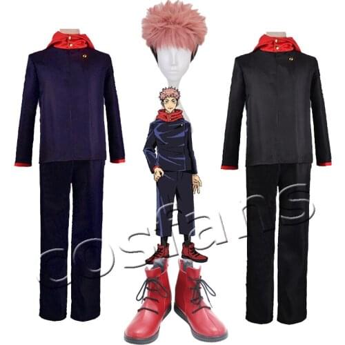2020 Jujutsu Kaisen Yuuji Itadori Cosplay Costumes Anime Jujutsu Kaisen Cosplay Yuuji Itadori Uniform Man Coat Pants Halloween