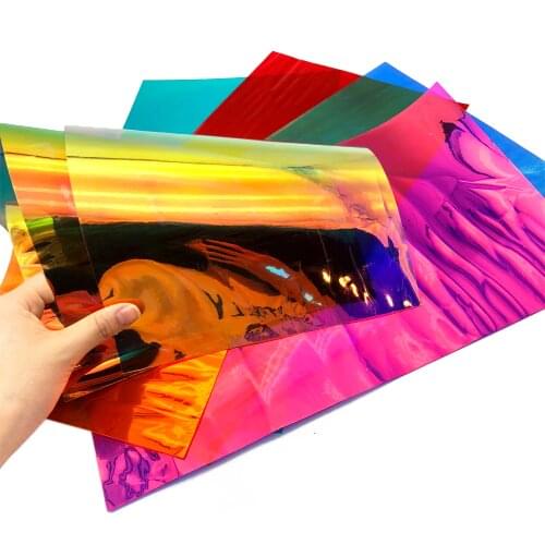 David accessories 20*33cm Laser Reflect Light Clear Vinyl Faux Synthetic Leather,DIY Decorative Garment Knotbow Bags,1Yc3786