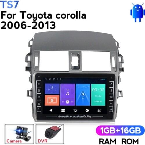 Android Car Radio Multimedia Video Player Navigation GPS No 2 Din DVD for Toyota Corolla E140/150 2006-2013 Carplay Camera DVR