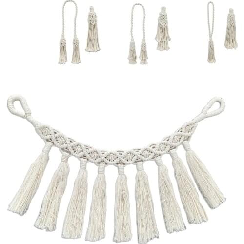 Boho Handmade Macrame Curtain Tiebacks Weaving Blackout Curtains Tieback Straps Tassels Rope Curtain tiebacks Hanging Home Decor