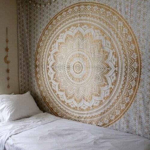 Enipate Large Mandala Indian Tapestry Wall Hanging Bohemian Beach Towel Polyester Thin Blanket Yoga Shawl Mat 210x150cm Blanket