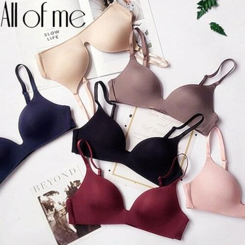 A/B Cup Women Seamless Smooth Bra Sexy Underwear Push Up Bralette Female Brassiere Intimate Lingerie Solid Color Wirefree