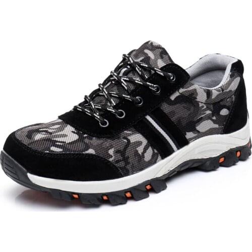 Black Work Shoes With Steel Toecap Construction Shoes Reflective Safety Boots