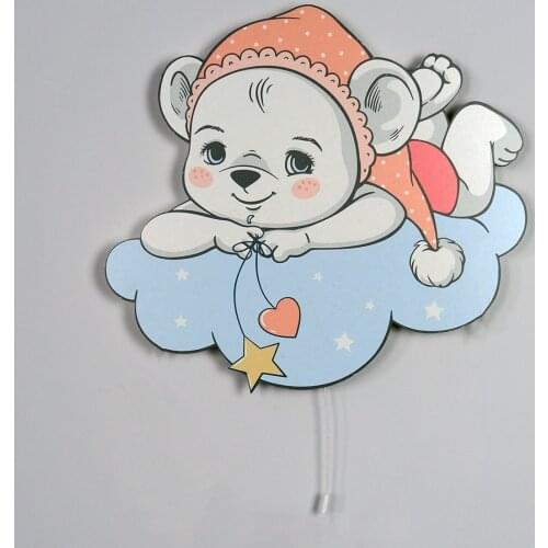 Sleeping Bears in the Cloud Wooden Design Lighting Decorative Modern Bedroom Wall Lamps Led Light Night Light 2021 Model 037