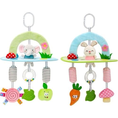 Baby Crib Musical Mobile Rattles Rotating Bed Bell Plush Pendant Infants Newborns Soothing Educational Toys Gifts