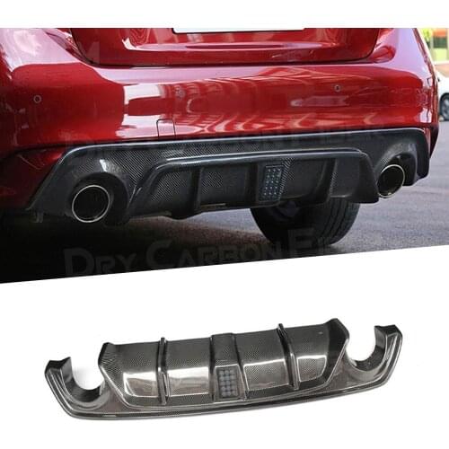 Carbon Fiber Rear Bumper Diffuser for Infiniti Q50 Sedan 4 Door 2018 2019 Body Kit Parts Rear Diffuser Lip Spoiler