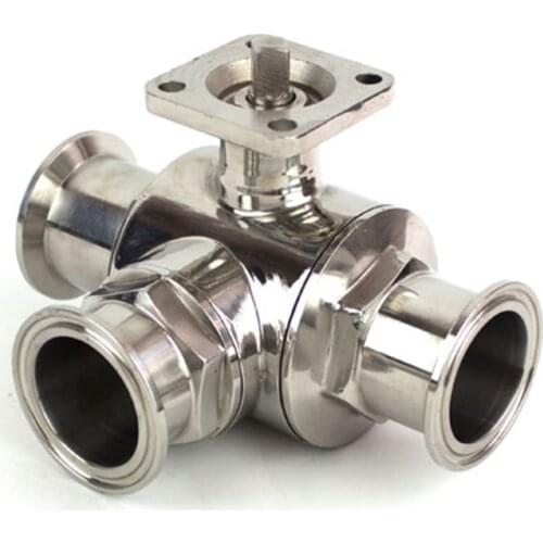 3/4"19mm 304/316 Stainless Steel Sanitary T/L Port Tri Clamp Ball Valve Homebrew No Actuator