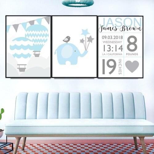 Cloud Light Star We love you to the Moon Cartoon Nursery Canvas Art Prints Painting Wall Picture Nordic Kids Bedroom Decoration