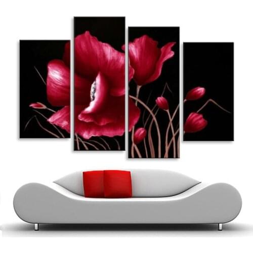 Oil painting abstract oil painting Poppy flowers painting living room bedroom restaurant use Decorative Painting FL4-096