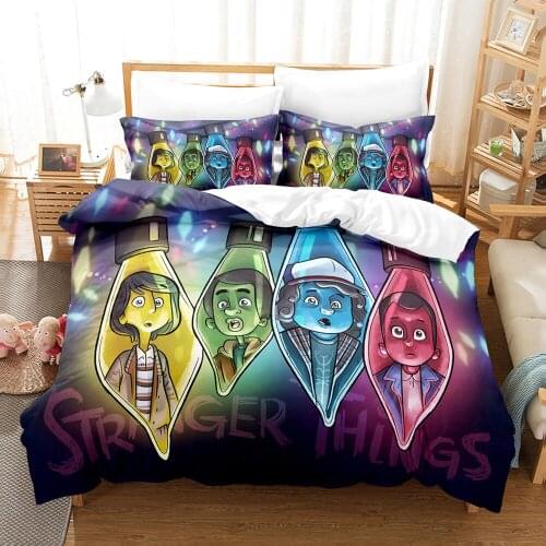 Stranger Things Bedding Set Single Twin Full Queen King Size Stranger Things Bed Set Childrens Kid Bedroom Duvetcover Sets 045