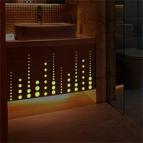 Round Diy Wall Sticker Golw In The Dark Decor Peel & Stick Art Wallpaper For Kids Room Fridge Nursery Switch Glowing Wall Decor