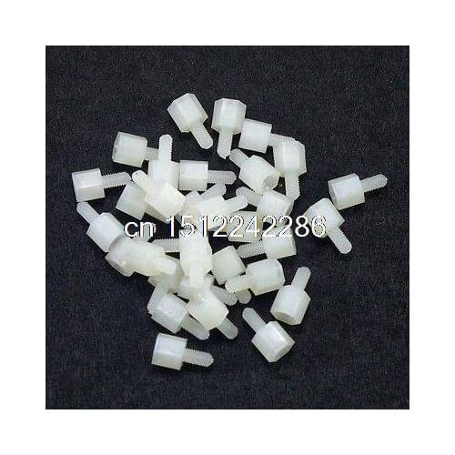 Lot50 Metric M3 5 6mm Hexagon Nylon Threaded Spacers