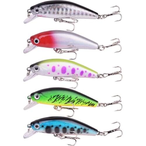 5pcs/Lot Mixed Colors Fishing Lure Set Hard Bait Mini Minnow Sinking Swing Crazy Wobblers Artificial Bionic Crankbait Tackle Kit
