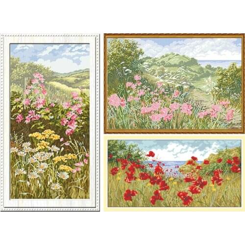 Beautiful Flowers Series Chinese Cross Stitch Count Embroidery Kits 11CT 14CT Printed Canvas Needlework Set Home Decor Painting