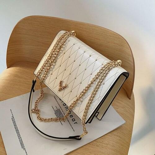 Luxury Designer Handbags Female Pu Leather Crossbody Bags for Women 2021 Rivet Chains Shoulder Messenger Bag Ladies Purses