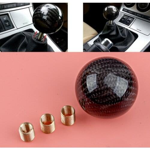 Ball MT Gear Shift Stick Lever Knob with Adapter M8*1.25 M10*1.25 M10*1.5 for Universal Vehicles Carbon Fiber Style