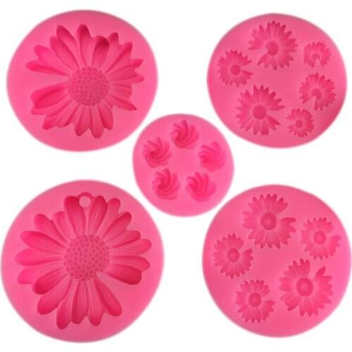 20020 New 3D Daisy Flower Shape Silicone Mold Pastry Cupcake Chocolate Soap Bakeware Mould Fondant Cake Sugarcraft Decor Tools