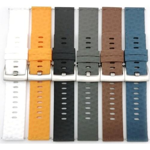 24mm Silicone Watch Strap for Panerai Mido Tissot Hamilton Watch Generic Waterproof Sport Bracelet for Men Women