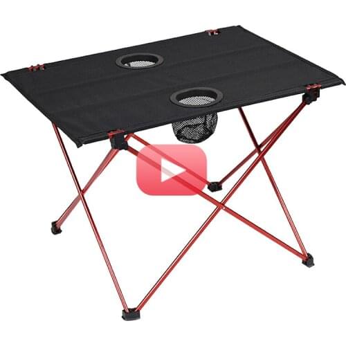 Foldable Camping Picnic Tables Portable Compact Lightweight Folding Roll-Up Table Barbecue Picnic Table