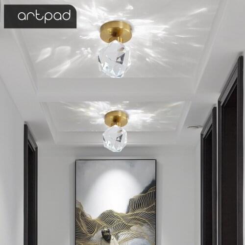 Artpad Crystal 5W LED Ceiling Light, Elegant Cutting Ceiling Lights Fixture for Corridor Balcony Bathroom Aisle 110V 220V IP20