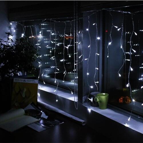 3pcs/lot led Curtain lights AC220V/110V led Icicle lights 4m 96Leds full color and cool white led String lights for Christmas