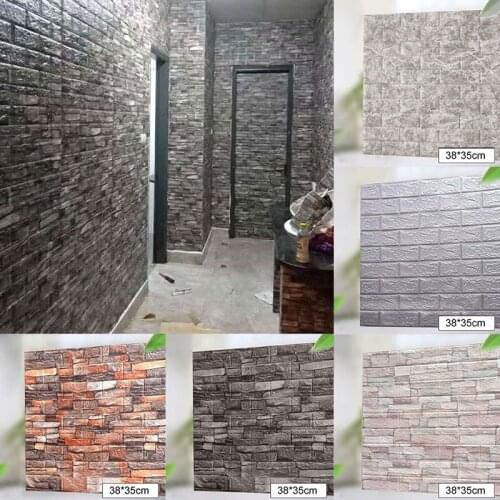 Vintage 3D Wall Sticker Self-Adhesive Brick Pattern Wall Decor Kitchen TV Background Wallpaper for Home Aesthetic Room Decor