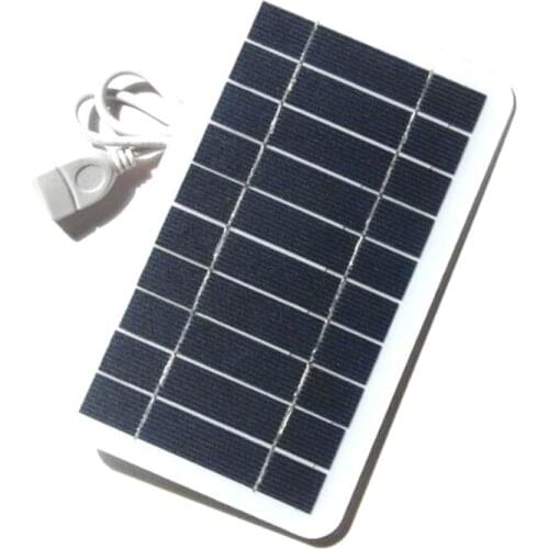 Outdoor Phone Battery Power Bank 2W Flexible Solar Panel with USB Port Camping Charging Battery for Mobilephone