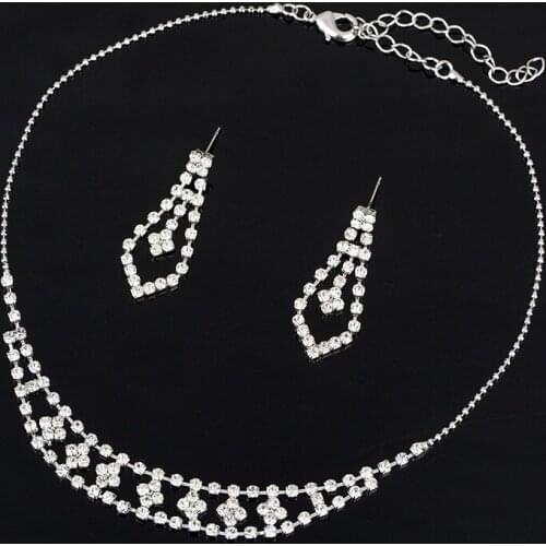 YFJEWE Fashion necklaces earrings suit tailored suit wedding decoration Fashion shimmering necklace earrings jewelry sets #N220