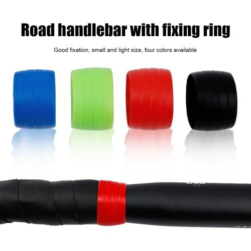 1 pair of silicone road bike handlebars with winding straps silicone wear-resistant fixing ring sleeve bicycle accessories