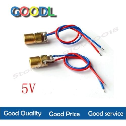1 pces 5 v 650nm 5 mw laser ajustável dot módulo de diodo visão vermelha cabeça cobre mini ponteiro laser