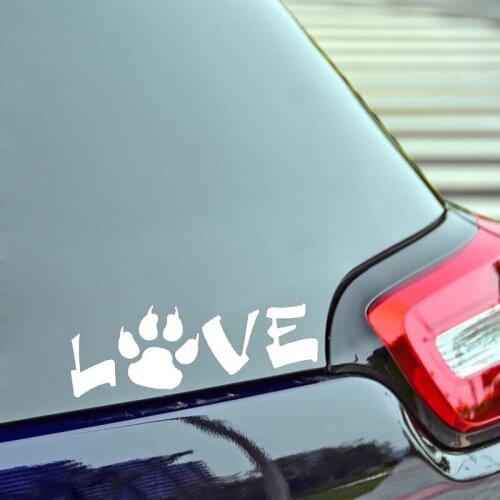 12.7cm*4.5cm Love Dog Puppy Paw Cute Interesting Animal Vinyl Motorcycle Car Sticker Decals