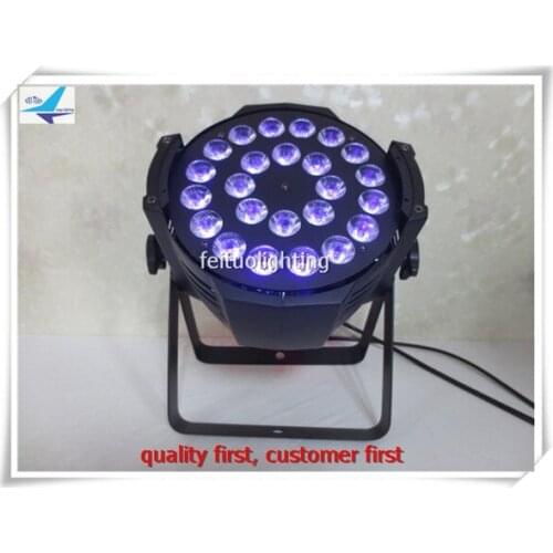 12 pieces/lot Dj equipment 24*12w par led high brightness rgbwauv 6in1 led par lights PAR 64 DMX512 Stage Lighting