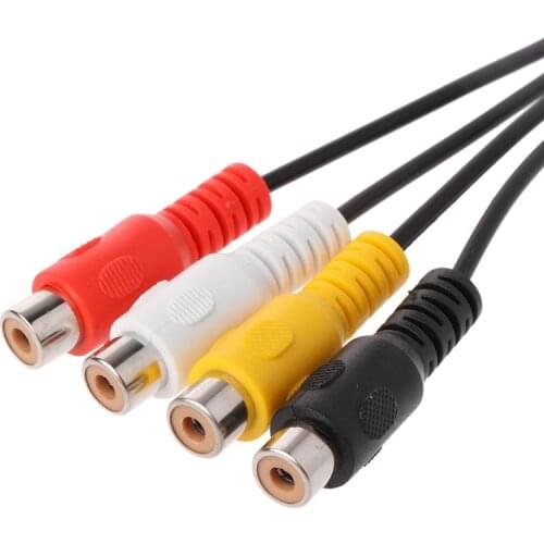 30CM 5 Pin Male Din Plug to 4 RCA Phono Female Plugs Cable Wire Cord Connector 270B