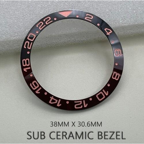 38*30.6mm Ceramic Bezel Insert Watch Case Top Ring Fit for Sub/Seiko MOD Luxury Brand Watch Replace Accessories Parts Rlx