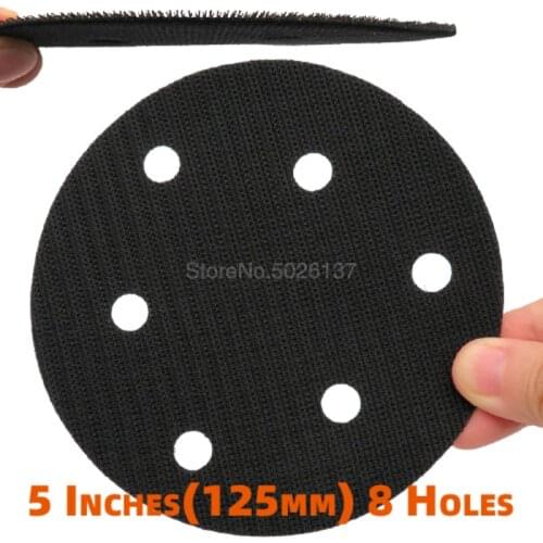 5 Inches 125MM 6 Holes Sponge Pad Buffering Interface Pads For Sanding Hook And Loop Paper Ultra-thin Surface Protection