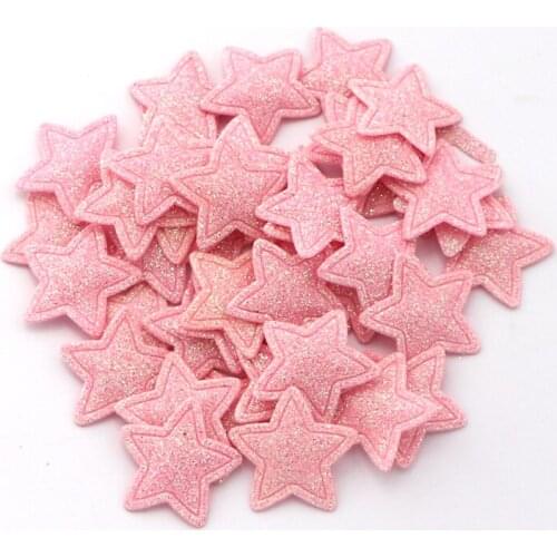50/100Pcs Mix Color Glitter Mini Flowers Patches Appliqued DIY Craft Supplie Scrapbooking Decor Kids Headwear Accessories