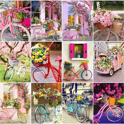 EverShine Diamond Embroidery Landscape Diamond Painting Bicycle Rhinestones Art DIY Cross Stitch New Arrival Handmade Gift