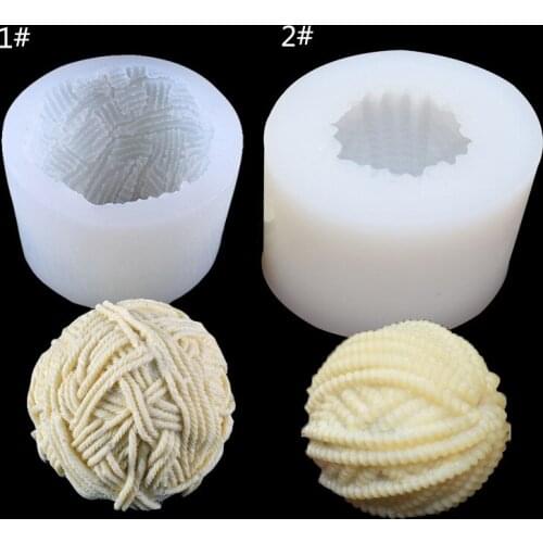 Aomily 3D Silicone Knitting Wool Ball Fondant Chocolate Mould Soap Mold Candle Polymer Clay Molds Crafts DIY Forms Base Tool