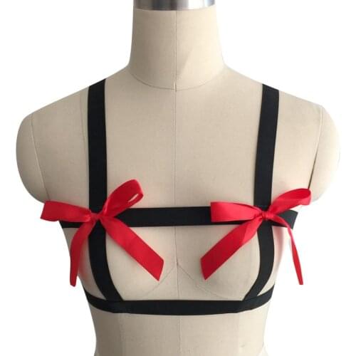 Free Shipping Sexy women new fashion black boye harness body cage influx of peopl Harajuku Gothic cage bra lingerie