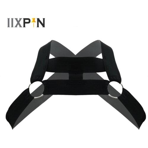 Body Bondage Costume Mens Chest Harness Lingerie Halter Neck Strap Belt Nightclub Erotic Hollow Out Performance Costume Clothing