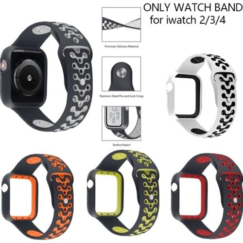 Case + Strap For Apple Watch Band 4 3 2 44mm 40mm Silicone Sport Iwatch series 5 bracelet Belt 42MM 38MM with Protective Cover