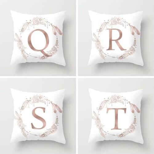Flower Floral Letter Throw Pillow Case Sofa Bed Home Car Decor Cushion Cover Polyester Pillowcase Pillows Cover Home Decorative