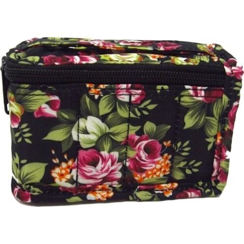 8 Grid Aroma Essential Oil Storage Case Travel Portable Carrying Holder Bag Floral Style Essential Oil Bottle Storage Bags