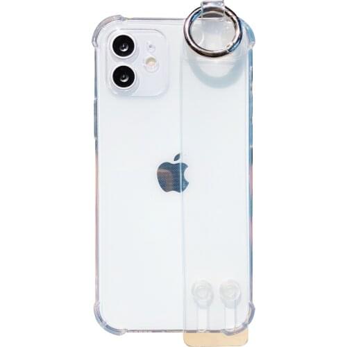 Wrist Band Transparent TPU Case for iPhone 12 Pro Max Back Phone Cover for 12 Mini 11Pro Max X XS XR 8 7 Plus SE 2020