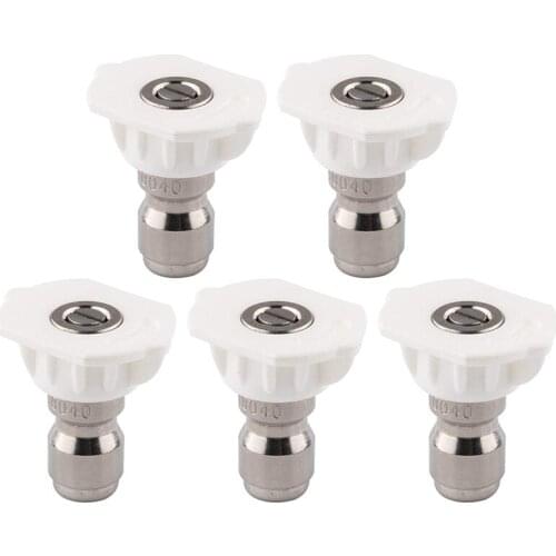CS-1040 40-Degree Spray Tips with 1/4 Inch Quick Connect Fitting, 4.0 Orifice and Pressure Washer Rated 6200 PSI, 5-Pack
