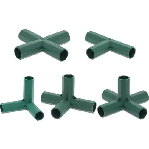 16MM PVC Fitting 5 Types Stable Support Heavy Duty Greenhouse Frame Building Connector Garden Greenhouse Accessories